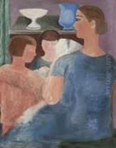Mere Et Enfants by Ferdinand Schirren