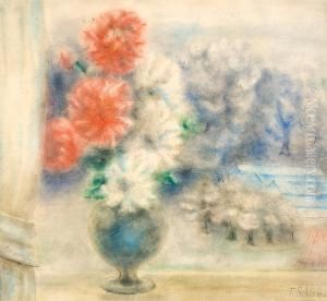 Vase De Fleurs by Ferdinand Schirren