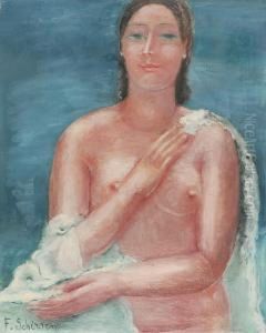 Nu Sur Fond Bleu (ca. 1935) by Ferdinand Schirren