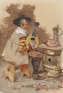 Lautenspieler by Viktor Schivert