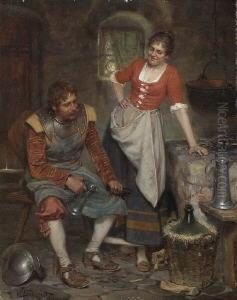 Magd Und Landsknecht An Der
Feuerstelle. by Viktor Schivert
