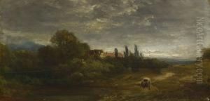 Pferdefuhrwerk Auf Der Landstrase by Eduard I Schleich