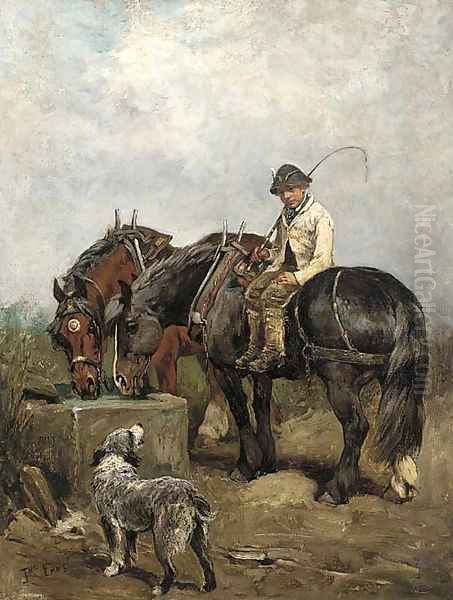 At the water trough - view 1