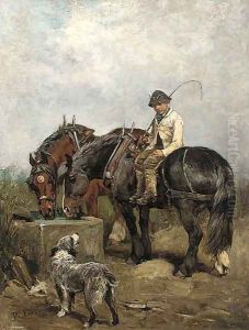 At the water trough by John Emms