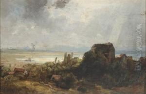 Weite Landschaft Mit Blick Auf Gebaude Weite Landschaft Mit Blick Auf Gebaude