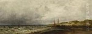 Hollandische Kustenlandschaft by Schleich Eduard I & Bach Alois