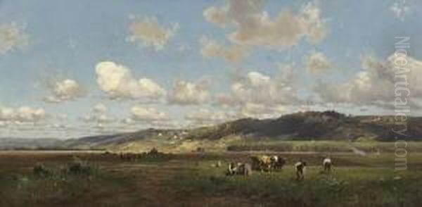 Sommerlandschaft Mit Bauern Auf
 Den Feldern. - view 1