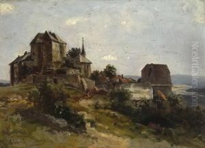 Blick Auf Ein Dorf Mit
Burg. by Eduard Ii Schleich