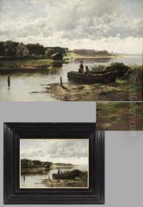 Weite Isarlandschaft by Eduard Ii Schleich
