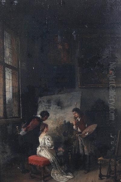 An Artist Presenting Work To His Patrons - view 1