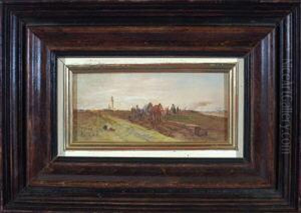 Bauern Bei Der Feldarbeit In Weiter Landschaft - view 1