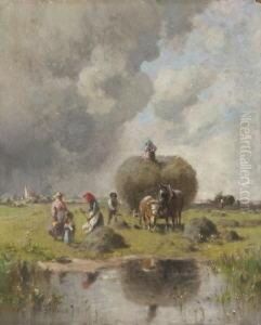 Heuernte Bei Aufziehendem
 Gewitter.