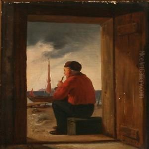 A Fisherman In A Doorway by Christian Andreas Schleisner
