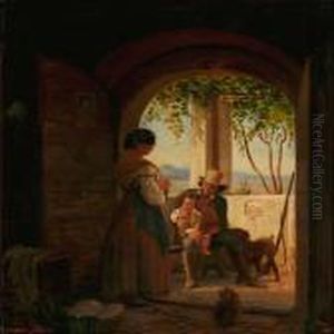 Italian Family On A Terrace