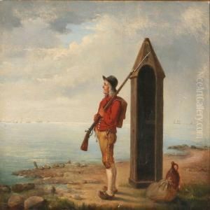 En Landevaernsmand Ved Kjogebugt by Christian Andreas Schleisner