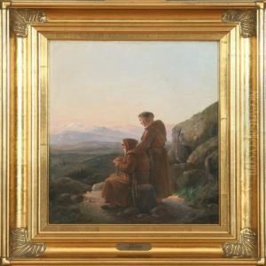 Two Friars In Amountain Landscape