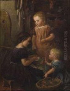 Children Preparing Carrots by Felix Schlesinger