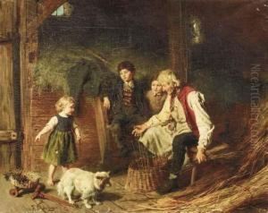 The Old Basket Weaver by Felix Schlesinger