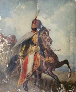 Mahmoudkhan Ii A Cheval by Henry Guillaume Schlesinger
