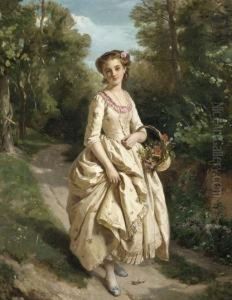 An Afternoon Stroll by Henry Guillaume Schlesinger