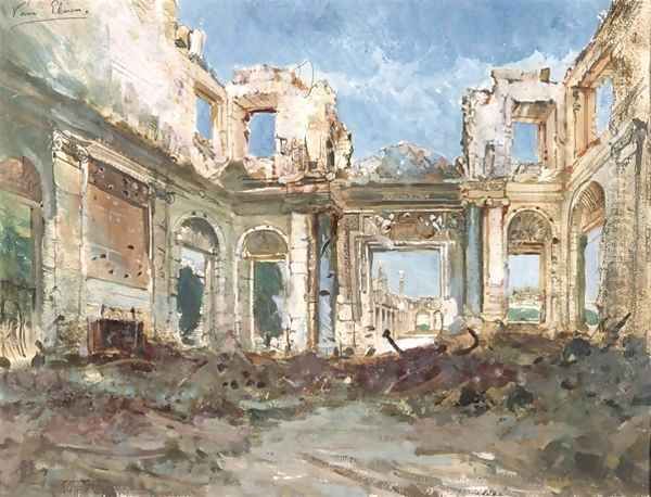 The Chateau de Saint Cloud after the Fire - view 1