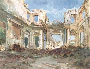 The Chateau de Saint Cloud after the Fire by Pierre Tetar Van Elven
