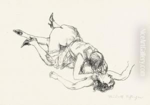 Raufende Frauen by Rudolf Schlichter