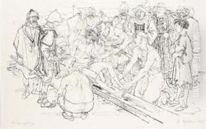 Kreuzanheftung (nailing To The Cross) by Rudolf Schlichter