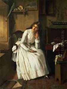 Flo Dombey in Captain Cuttles Parlour by William Maw Egley