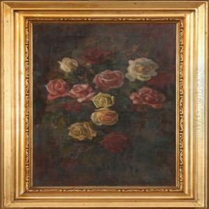 Roses. Signed Carl Carlsen 1910 by Carl Schlichting-Carlsen