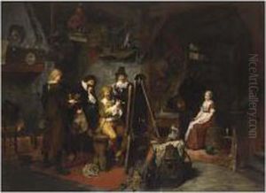 David Teniers In Seinem Atelier by Heinrich Schlitt
