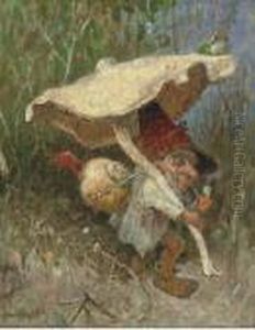 A Travelling Gnome With His Toadstool
