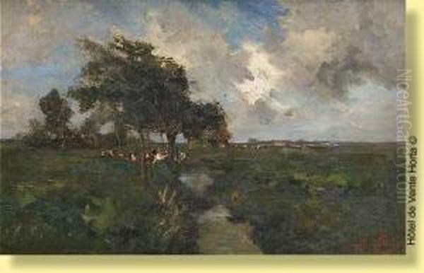 Troupeau Au Bord De La Riviere - view 1