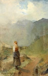 Dirndl Im Bergnebel by Mathias Schmid
