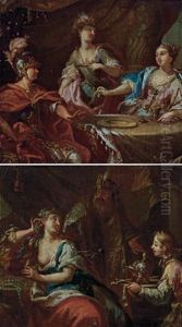 Due Scene Della Vita Della Regina Egizia Cleopatra