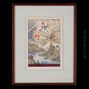 Landscape With Flower And Birds.
Book Plate Lithograph. by Francois-Louis Schmied