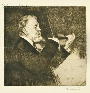 Violinist From The Joachim Quartet by Ferdinand Schmutzer