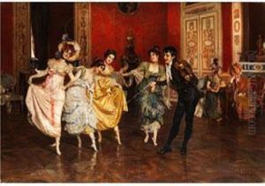 Tanzunterricht Im Hofischen Ambiente by Leopold Schmutzler