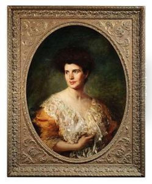 Half Lengthportrait Of An Elegant Lady In Three Quarter View To The Left - view 1