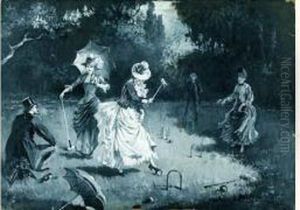 La Partie De Croquet by Leopold Schmutzler