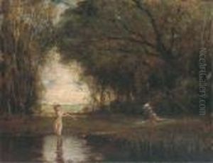 Bathers At A Woodland Pool