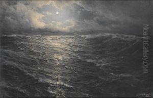 Lever De Lune Sur La Mer by Hugo Schnars-Alquist