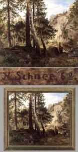 Romantische Waldlandschaft by Hermann Schnee