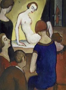 Die Zeichenklasse Beim Aktstudium. by Carlos Schneider