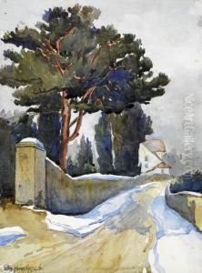 "lutry". Strassenpartie Amortsrand. 1917. by Carlos Schneider