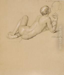 Studio Di Giovane Nudo Di Spalle by Julius Schnorr Von Carolsfeld