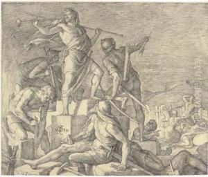 Watchmen Sounding The Alarm From The Walls Of Jerusalem by Julius Schnorr Von Carolsfeld