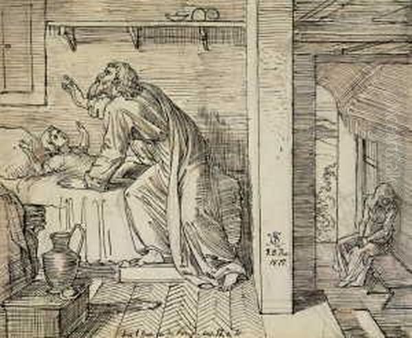 Die Auferweckung Des Sohnes Der Witwe (buch Der Konige I, Kap. 17, 21f.). - view 1