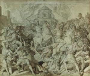 Besiegung Wittekinds Bei Burberg by Julius Schnorr Von Carolsfeld