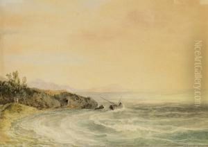 Meeresbrandung An Der Italienischen Kuste by Johann Nepomuk Schodlberger
